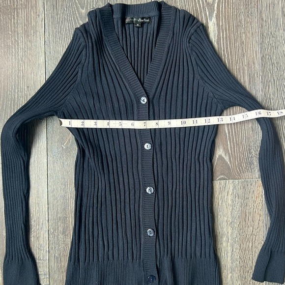 Pierri New York Navy button down cardigan long sleeve sweater. Womens Medium - Picture 6 of 6